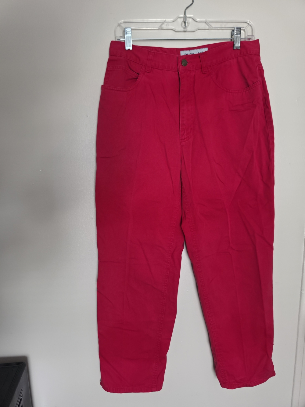 Jones Jeans Red High Waisted Pants Size 10 Cotton Straight Leg Y2K Casual